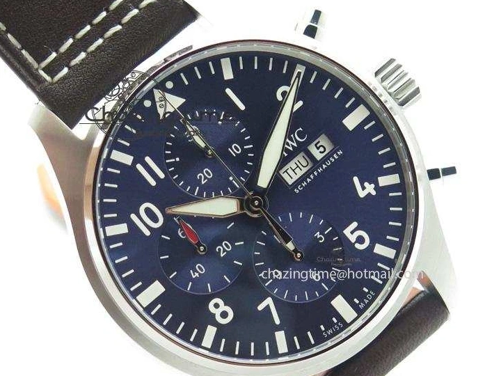 MIROTIME 1224 HighQuality Pilot Chrono 377714 “Le Petit Prince” ZF Best Edition Blue Dial On Brown Leather Strap A 7309